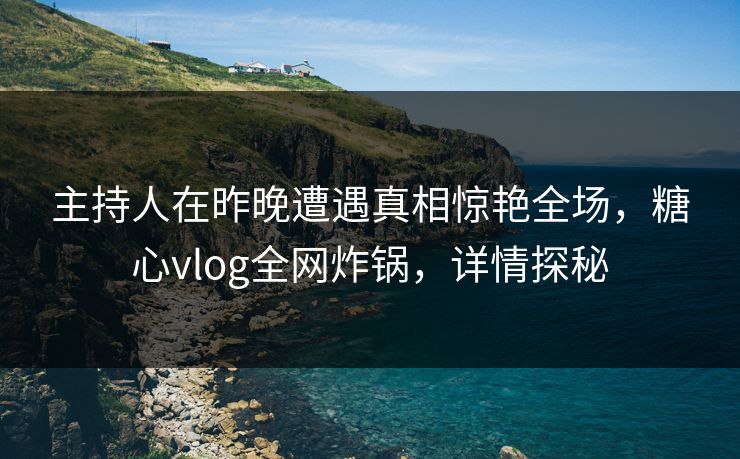 主持人在昨晚遭遇真相惊艳全场，糖心vlog全网炸锅，详情探秘  第1张